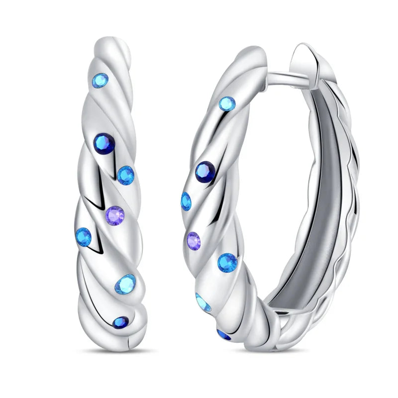 Creole Argento 925 Sterling Zirconi | Orecchini Eleganti Ipoallergenici Regalo