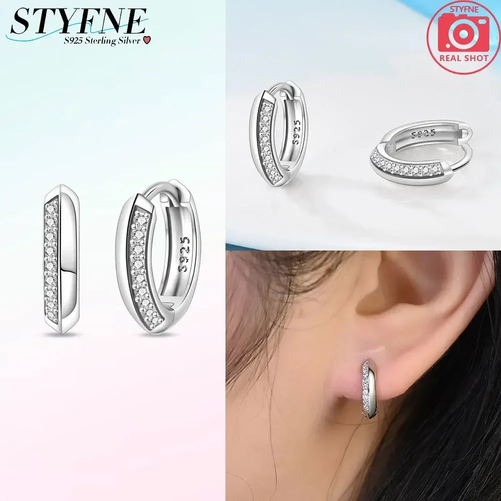 Creolen 925 Silber Ohrringe Zirkonia | Hypoallergen | Luxus Ohrstecker Geschenk