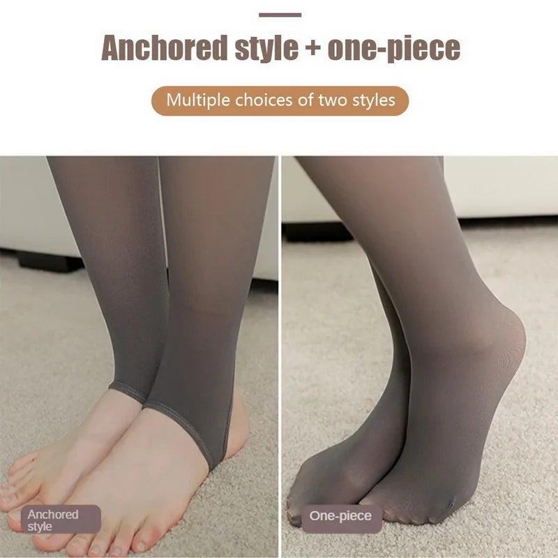 Frauen Winter Warm Thermo Hose Innenfleece Strumpfhose Blickdicht Hosen Leggins