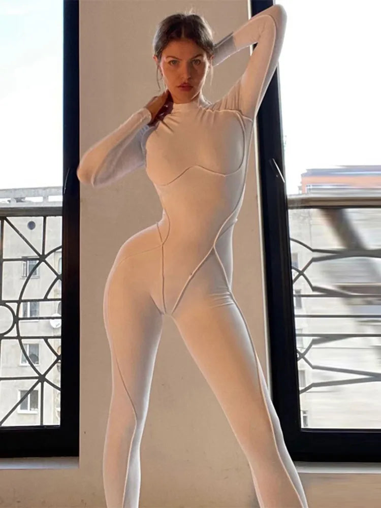 Damen Bodycon Overall Jumpsuit Streetwear Fitness-Strampler Playsuit