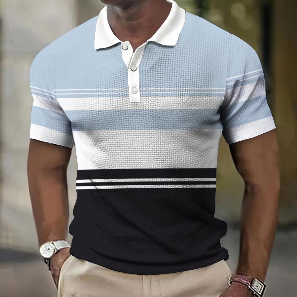 Herren Poloshirt POLO Shirt Zip Kontrast Kragen Kurzarm Slim Fit Hemd Polohemd Neu