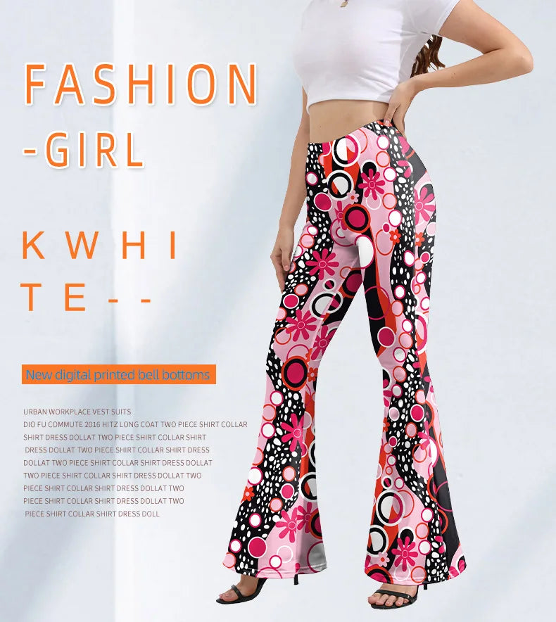 [Du bist mein Geheimnis] 60er 70er Damen Hippie Hose Bell Bottom Boho Hose Schlaghose Retro Hose für 70er Jahre Mottoparty