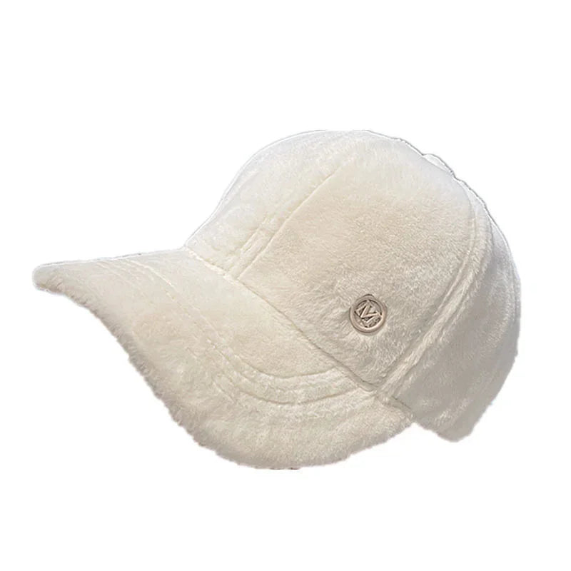Basecap Baseball Caps Plüsch Look Mütze Kappe Frauen Cappy Schirmmützen