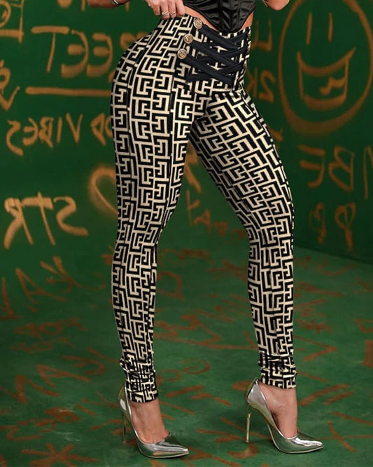 Damen Leggings Push Up Fashion Stretch Leggins Hose Sexy Chic