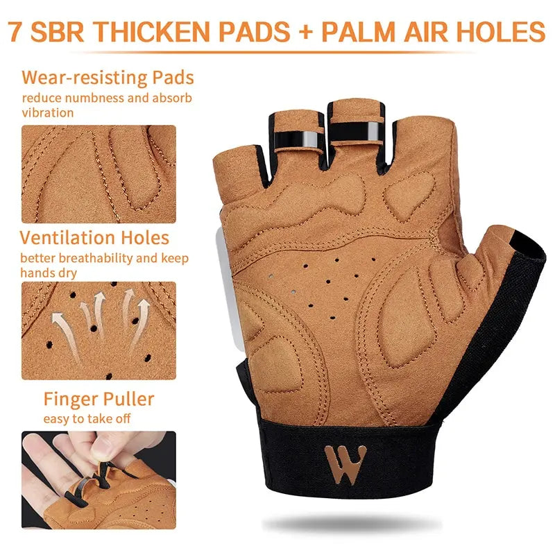 Fahrradhandschuhe Fahrrad Halbfinger Handschuhe Sport Fitness Gym Damen Herren