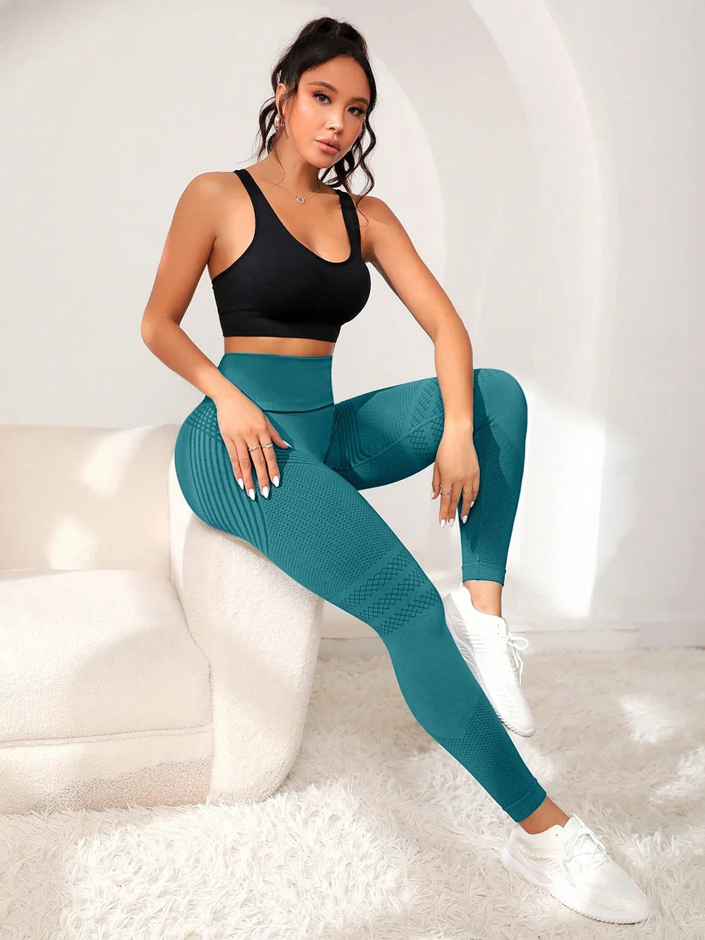 Leggins Donna Push up Vita Alta Pantaloni Sportivi Fitness Yoga Palestra Tuta