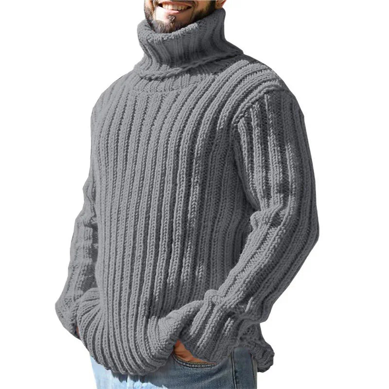 Herren Rollkragen Pullover Sweatshirt Pulli Zipper Sweater Shirt Langarmshirt