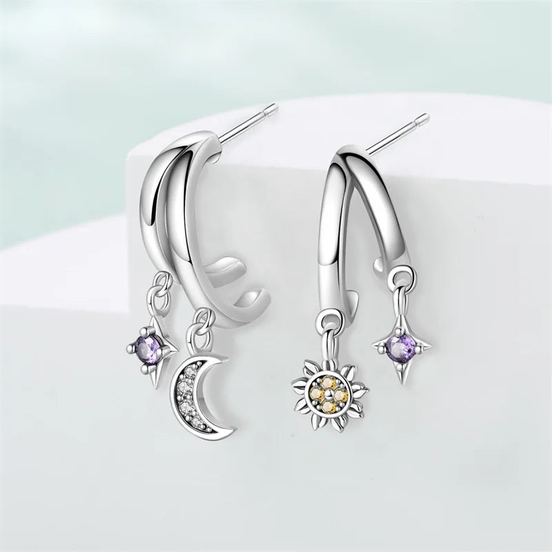 Creole Argento 925 Sterling Zirconi | Orecchini Eleganti Ipoallergenici Regalo