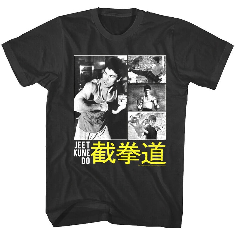 Herren Fashion Vintage Jeet Kune Do Kung Fu T-Shirt Rundhals Unisex Streetwear