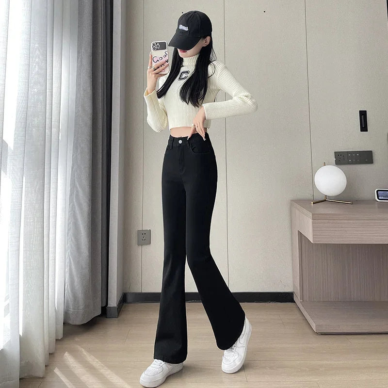Damen Winter Warm Thermo Jeans Hose Innenfleece Stretch Hosen Leggins Denim