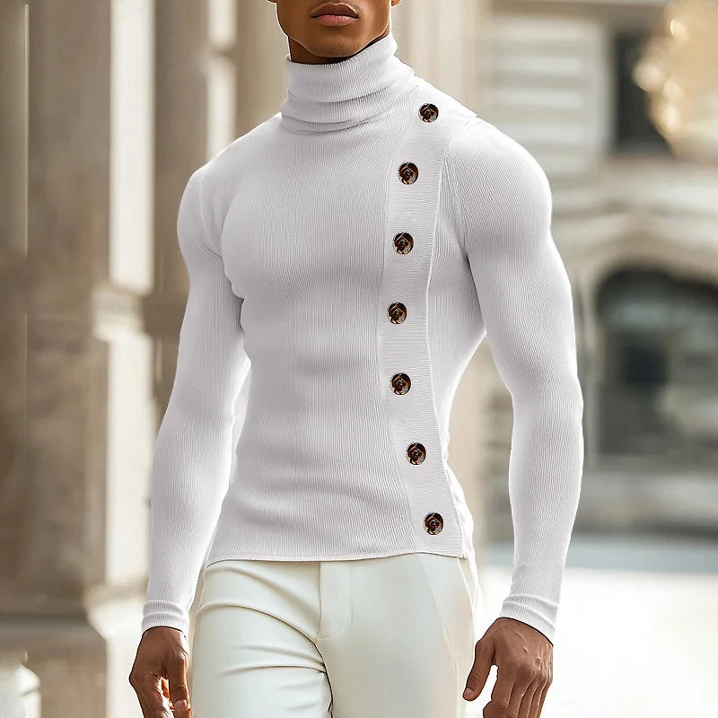 Herren Rollkragen Pullover Sweatshirt Leichter Pulli Sweater Shirt Langarmshirt