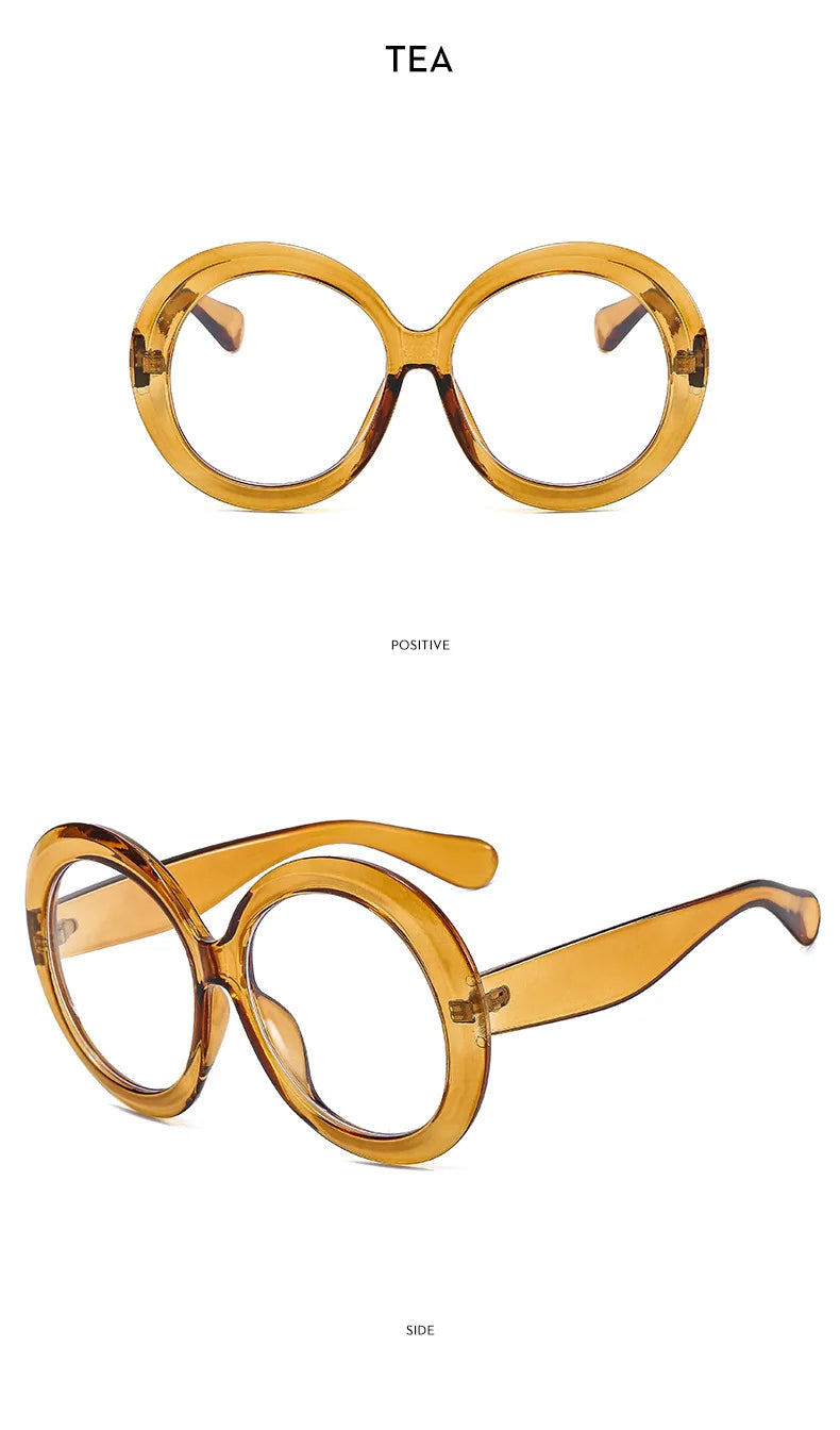 JNPCXI Übergroße Runde Sonnenbrille Frauen Männer Luxus Marke Großen Rahmen Sonnenbrille Brille Große Shades Unisex Reiten Brillen