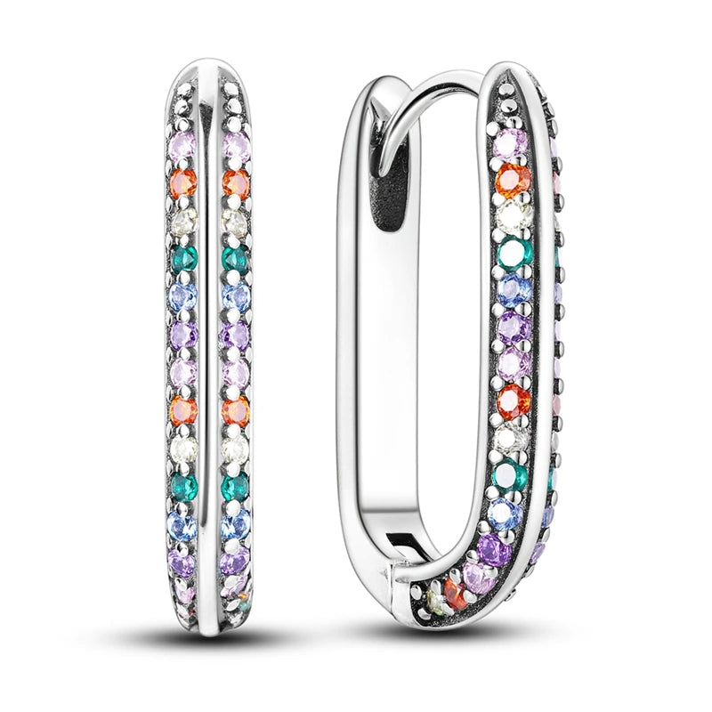 Orecchini a Cerchio in Argento 925 Sterling con Zirconi | Creole Brillanti