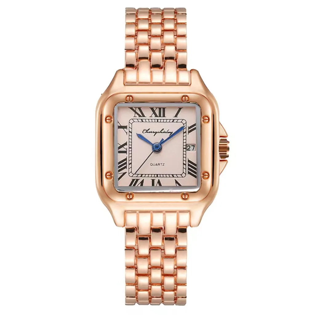Damen Armbanduhr Armband Uhren Luxus Quarz Uhr Silber Gold Business Quarzuhr