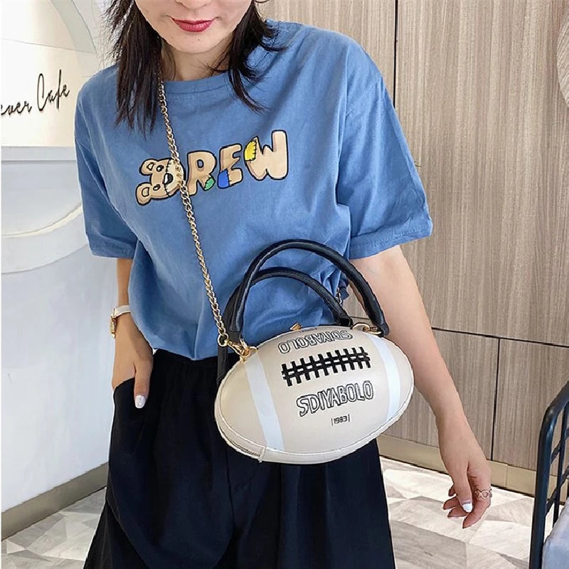 Damen Handtasche Football Crossbody Schultertasche Tasche Umhängetasche