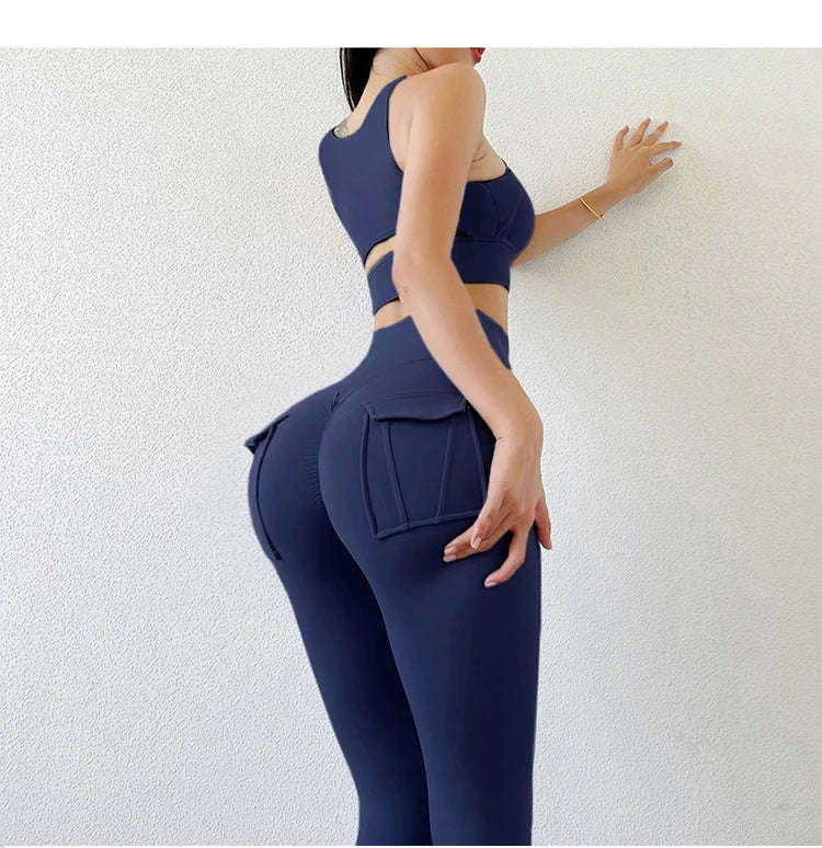 Leggins Donna Push up Vita Alta Pantaloni Sportivi Fitness Yoga Palestra Tuta