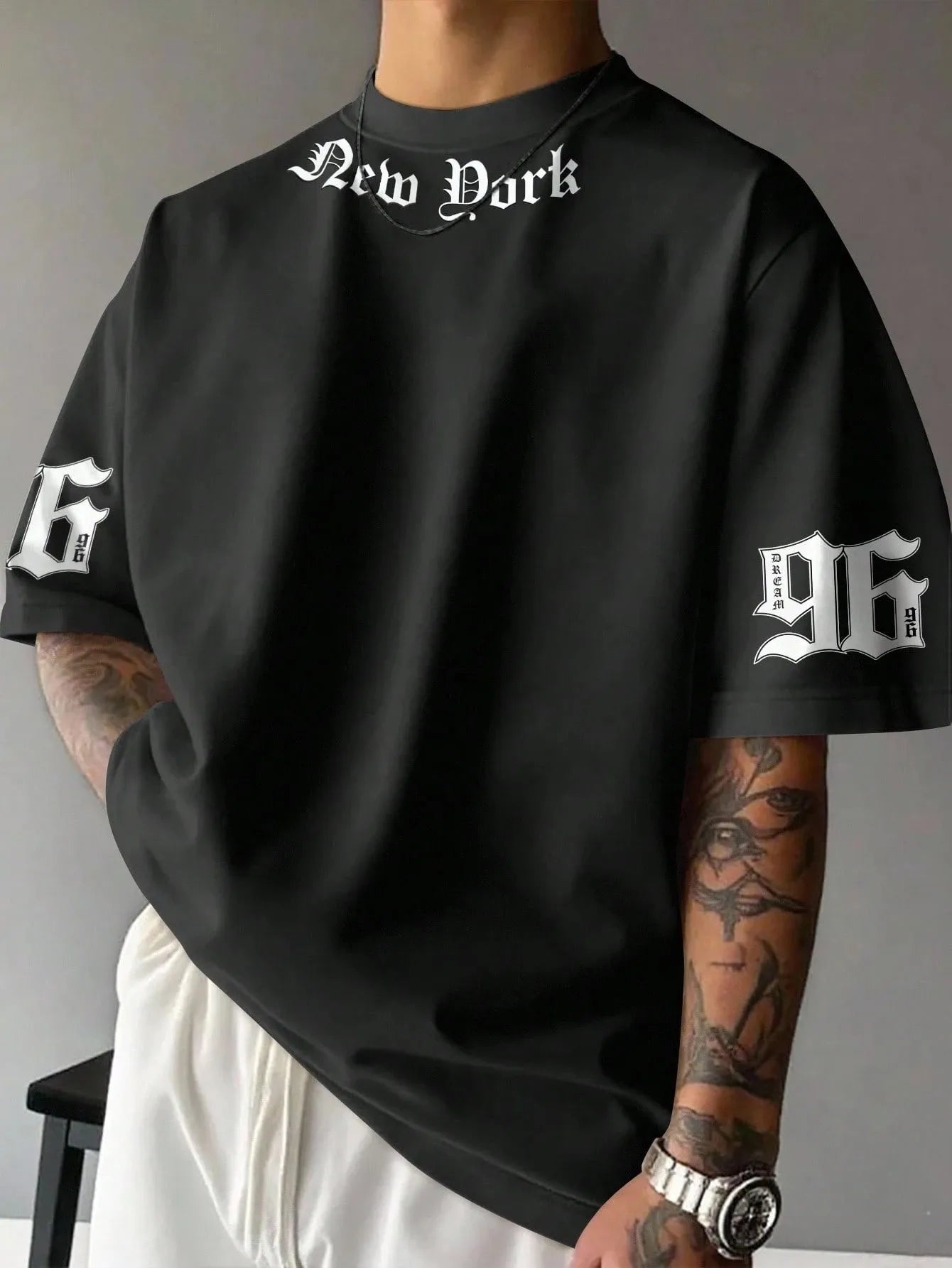 Herren T-Shirt NEW YORK Shirt Rundhals Streetwear Tank Top Hemd Polohemd