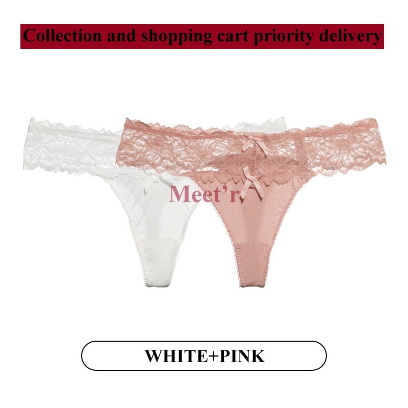 2Stk Frauen Spitze Tanga String Höschen Sexy Schlüpfer Slip Dessous Unterwäsche