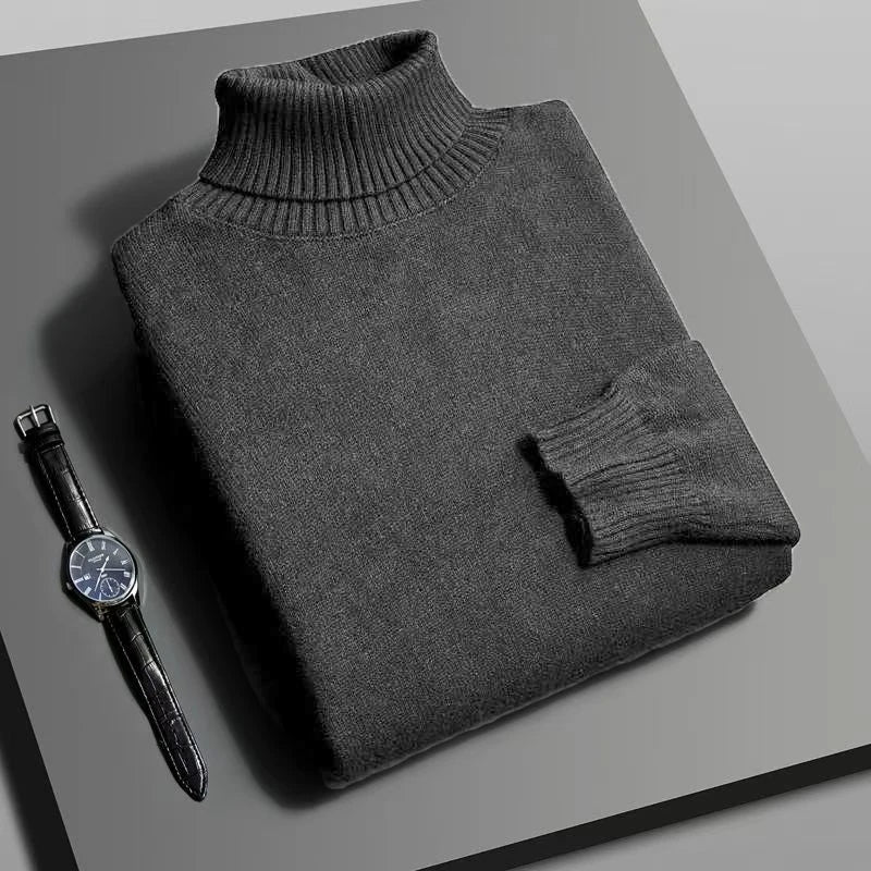 Herren Rollkragen Pullover Sweatshirt Leichter Pulli Sweater Shirt Langarmshirt