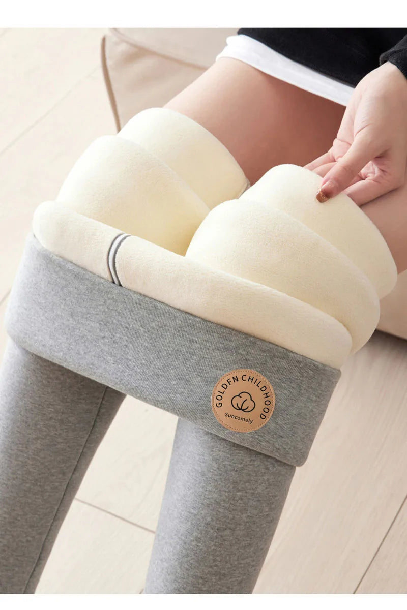 Frauen Hose Winter Leggins Warm Thermohose Innenfleece Leggings Strumpfhose