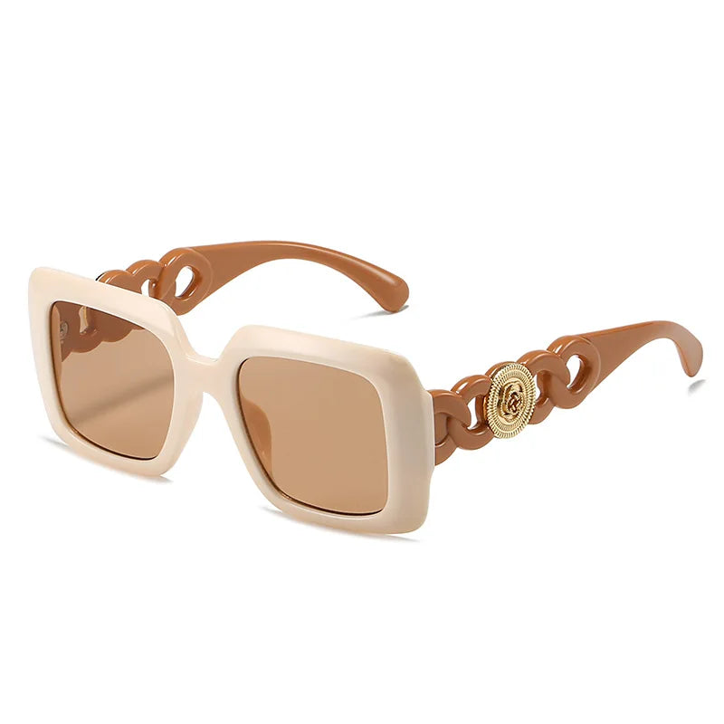 Damen Sonnenbrille Designer Luxus Brille Quadratische Gläser Vintage UV400