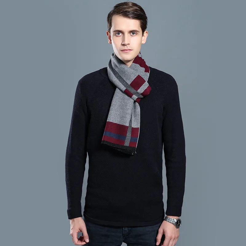 Herren Schal Winterschal Stola Schlauchschal Halstuch Wollschal Strickschal Loop