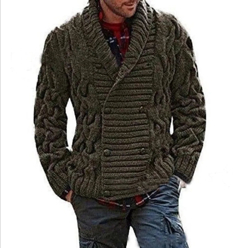 Herren Herbst Jacke Übergangsjacke Sweatjacke Sweater Strickjacke mit Zopfmuster