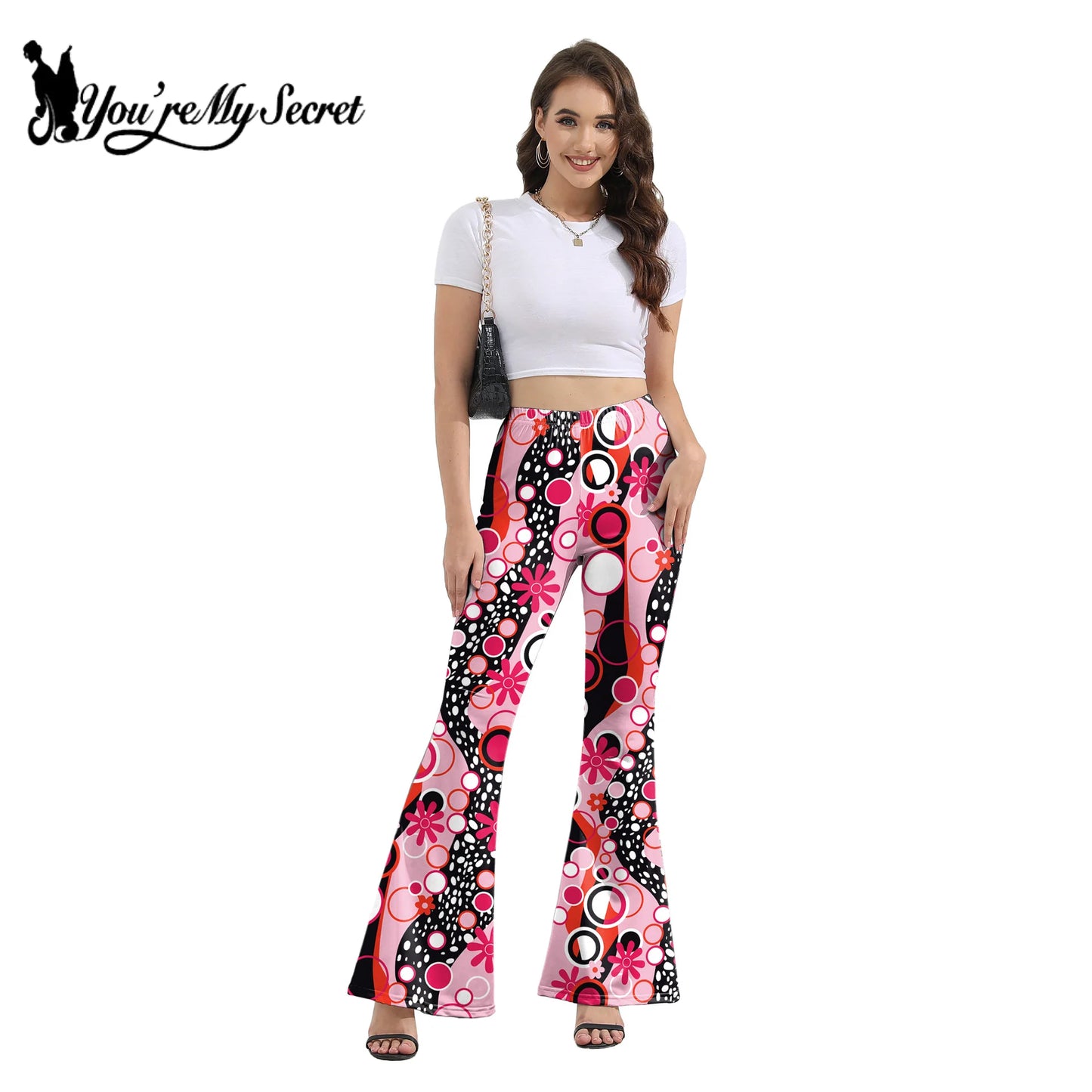 Pantaloni Yoga donna a gamba larga Leggins Svasati Sportivi Fitness Tuta Retro