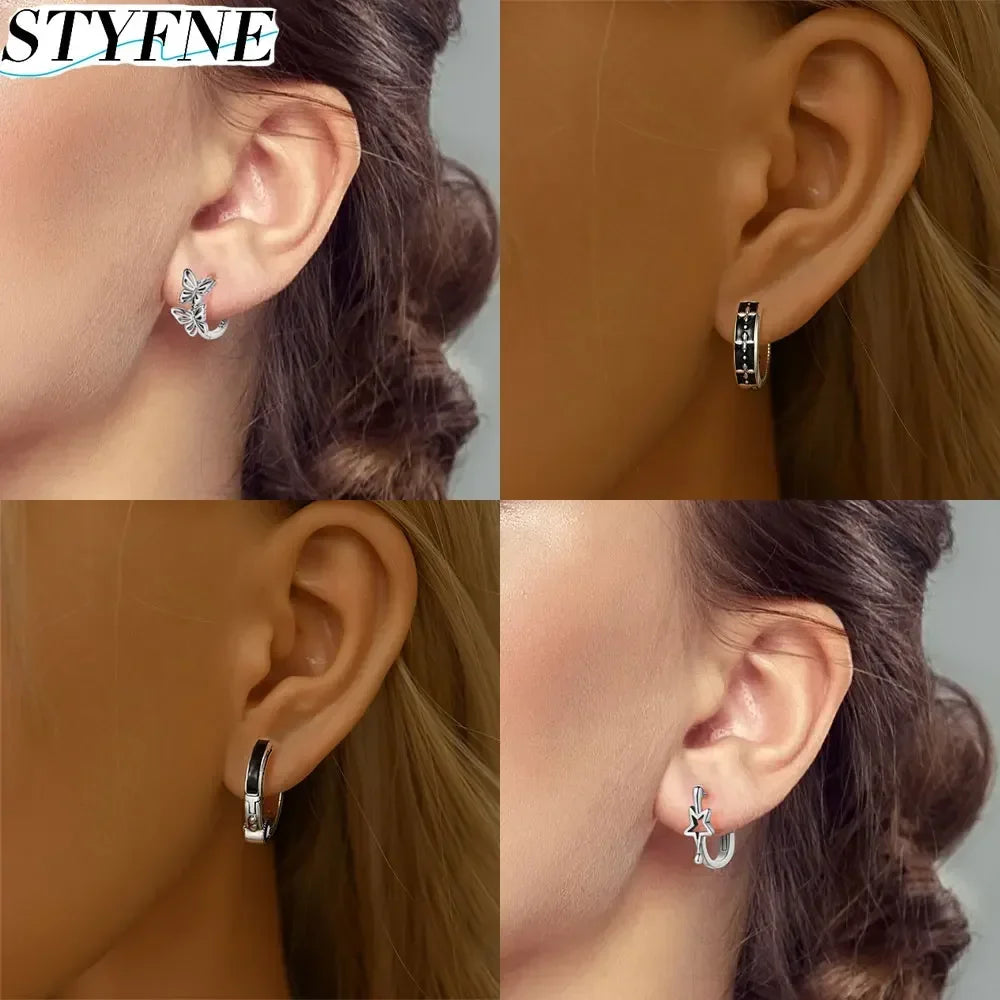 Creolen 925 Silber Ohrringe Zirkonia | Hypoallergen | Luxus Ohrstecker Geschenk