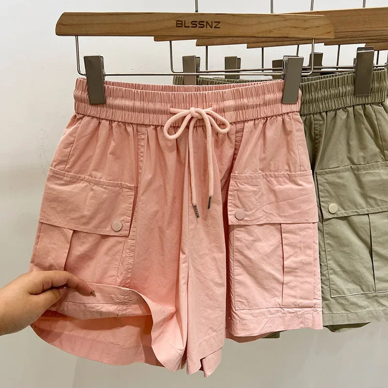 Damen Shorts mit Tasche Hotpants Kurzehose Hose Rock Bermuda Caprihose Hosenrock