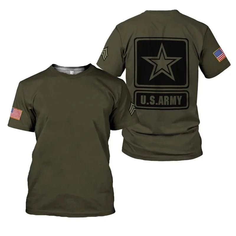 Herren T-Shirt Kurzarm Army Shirt Rundhals Outdoor Camouflage Streetwear Top