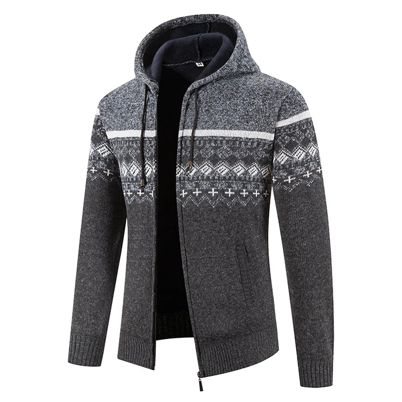Herren Herbst Jacke Übergangsjacke Warme Sweatjacke Zipper Sweater Strickjacke