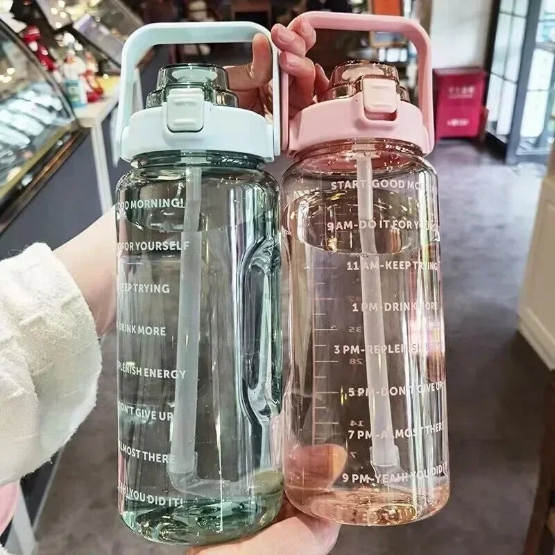 2L Trinkflasche Sportflasche Tritan Wasserflasche Getränkeflasche BPA-frei