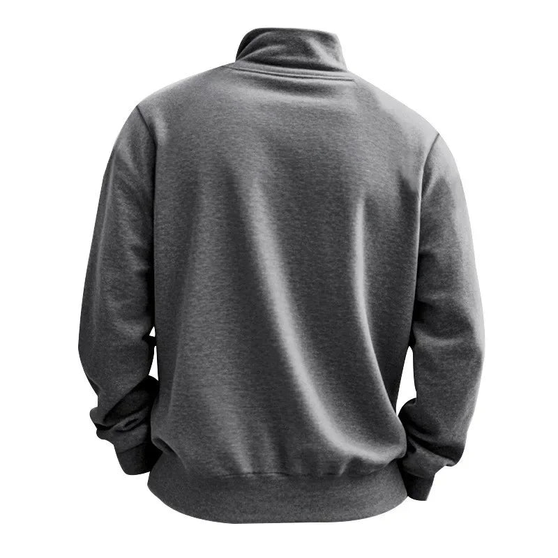 Herren Pullover Sweatshirt Troyer Pulli Sweater Stehkragen Zipper Langarmpulli