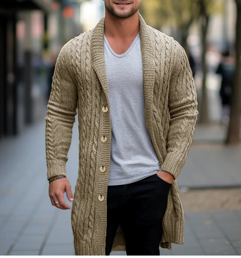 Herren Herbst Jacke Übergangsjacke Sweatjacke Sweater Strickjacke mit Zopfmuster