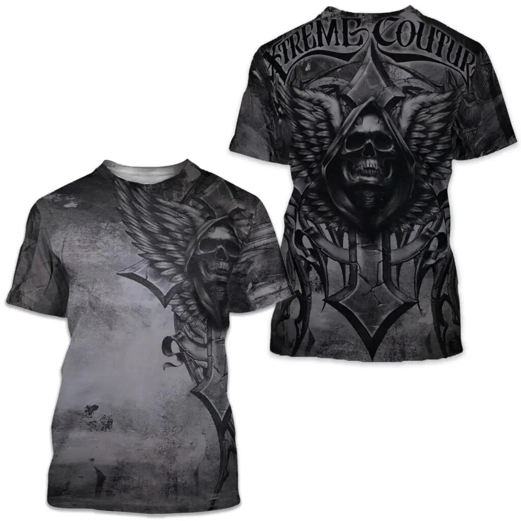 Herren Fashion Vintage 3D T-Shirt Rundhals Unisex Sommer Streetwear