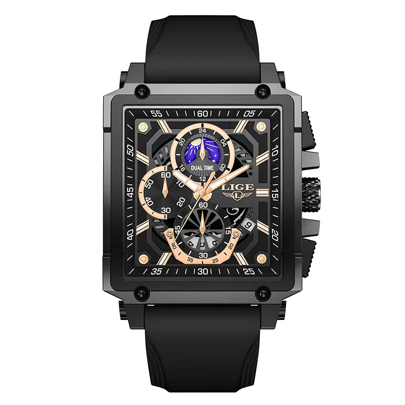 Orologio Uomo Quarzo Acciaio Inossidabile Orologio digitale Cronografo sportivo
