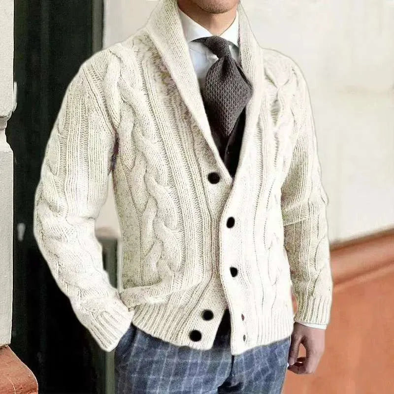Herren Herbst Jacke Übergangsjacke Sweatjacke Sweater Strickjacke mit Zopfmuster
