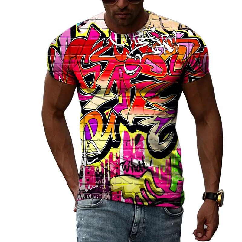Herren Fashion Vintage 3D T-Shirt Rundhals Unisex Sommer Streetwear