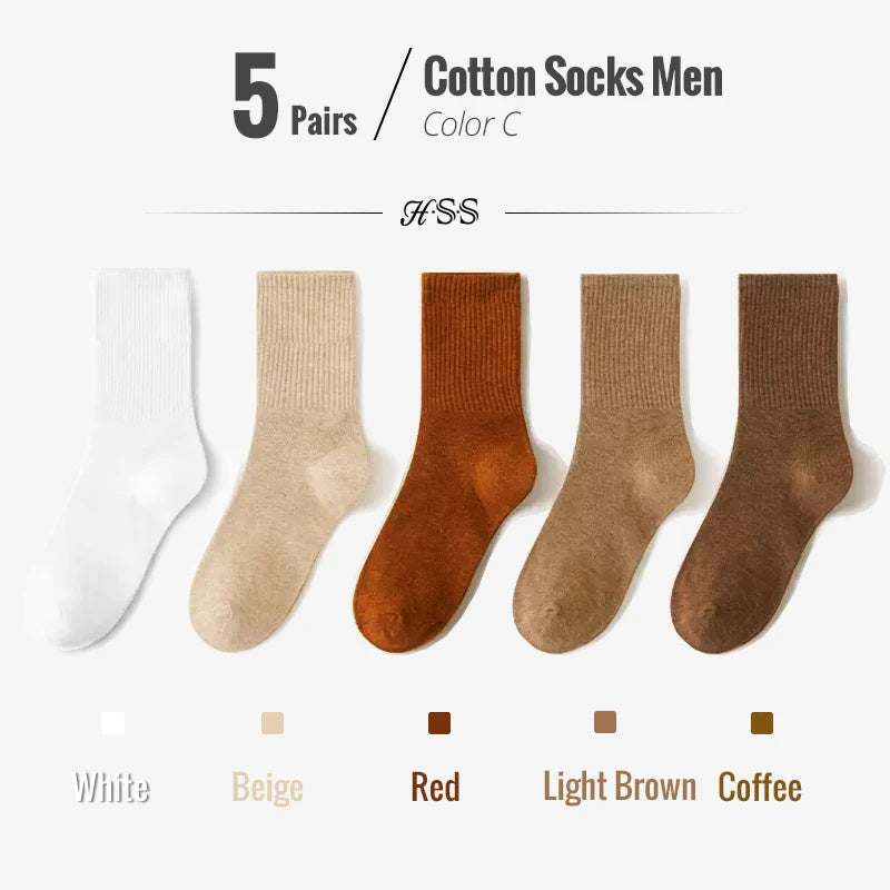 5 Paar Herren Business Socken aus Baumwolle Atmungsaktives Füßlinge Größe 38-45