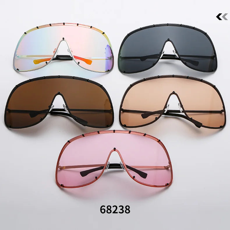 Damen Sonnenbrille Designer Luxus Brille Quadratische Übergröße Gläser Vintage