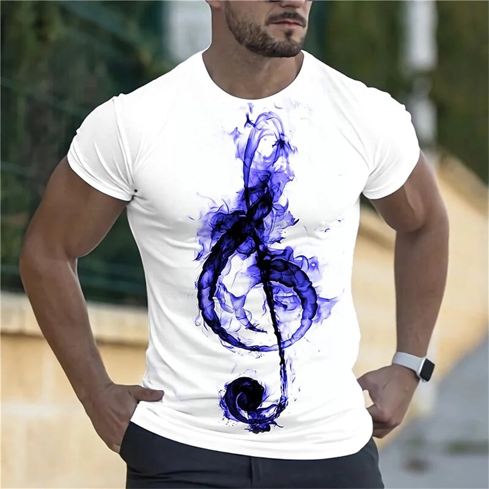 Fashion Herren Rock N Roll 3D T-Shirt Rundhals Unisex Sommer Streetwear Tank Top