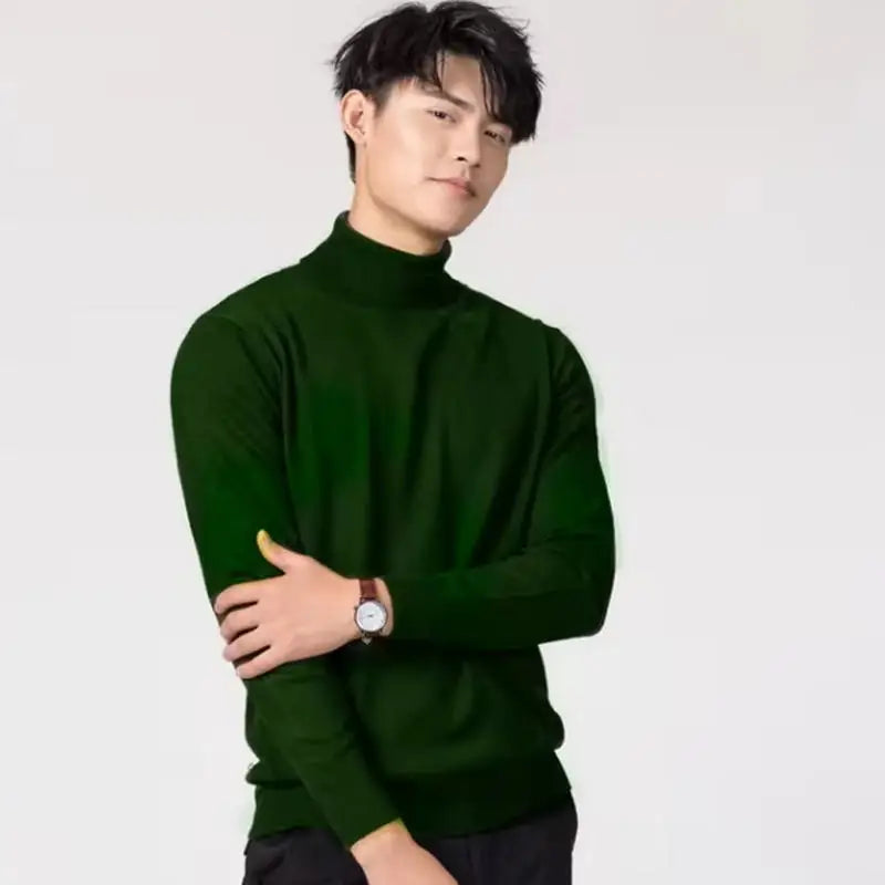 Herren Rollkragen Pullover Sweatshirt Leichter Pulli Sweater Shirt Langarmshirt