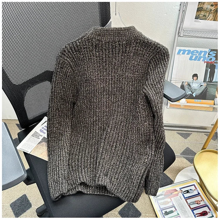 Herren Pullover Sweatshirt Leichter Pulli Sweater Langarm Shirt Strickpullover