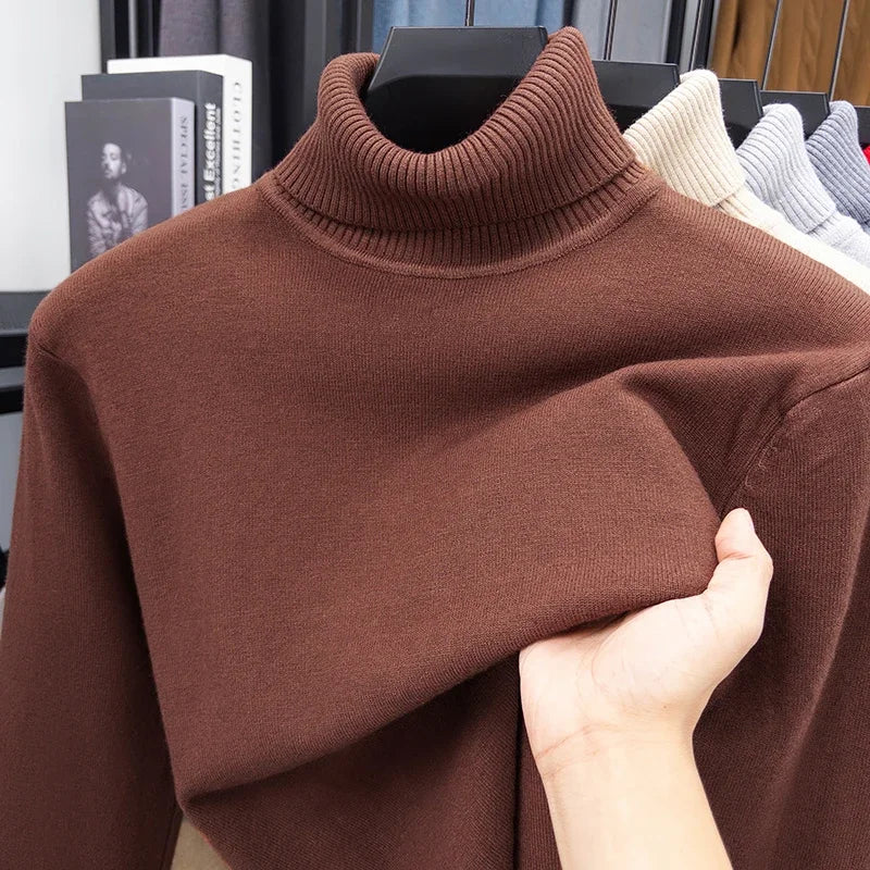 Herren Rollkragen Pullover Sweatshirt Leichter Pulli Sweater Shirt Langarmshirt