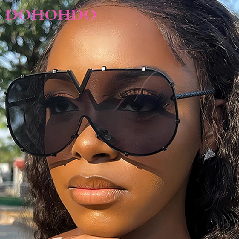 Occhiali da sole ovali oversize per donna e uomo Fotocromatici Polarizzati UV400