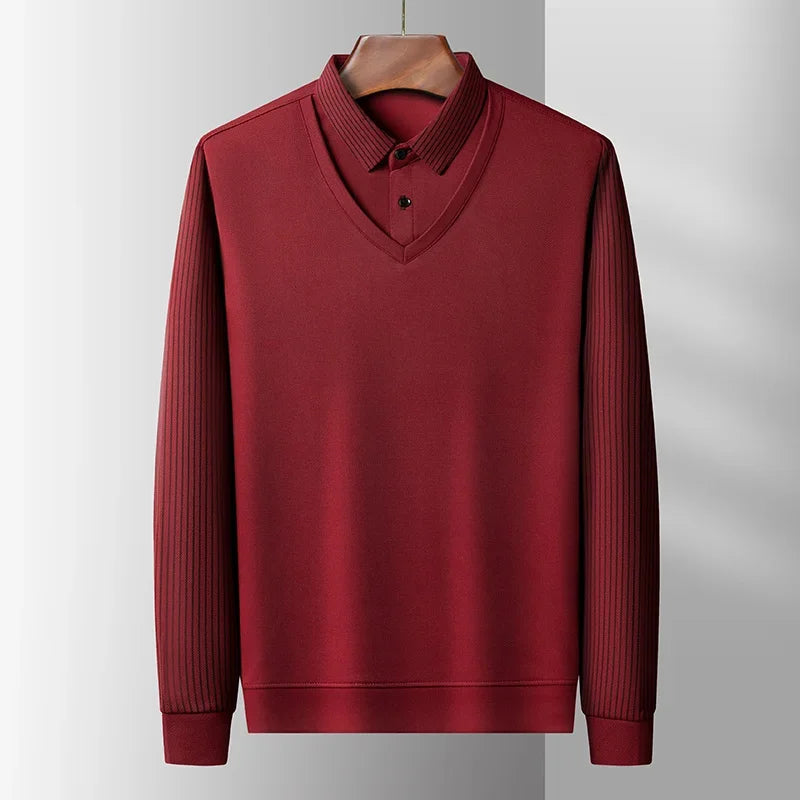 Herren Poloshirt POLO Shirt T-Shirt Langarm Zipper Hemd Fashion Polohemd Top NEU