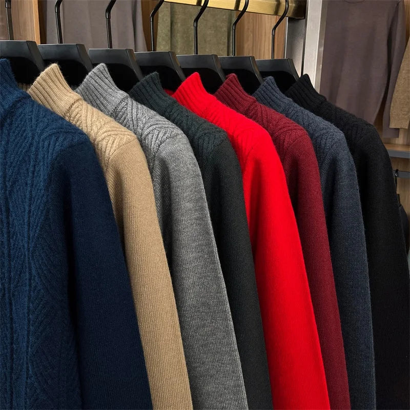 Herren Pullover Sweatshirt Troyer Pulli Sweater Stehkragen Zipper Langarmpulli
