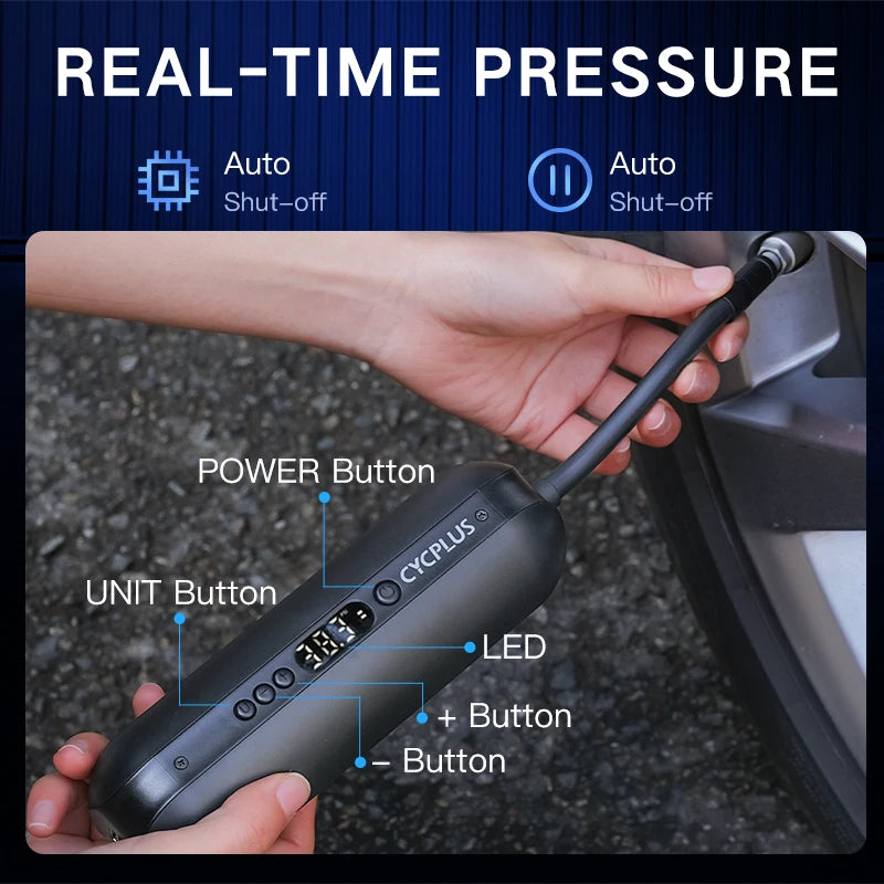 Elektrische Fahrradpumpe Akku Luftpumpe Auto Reifen Kompressor Power Bank