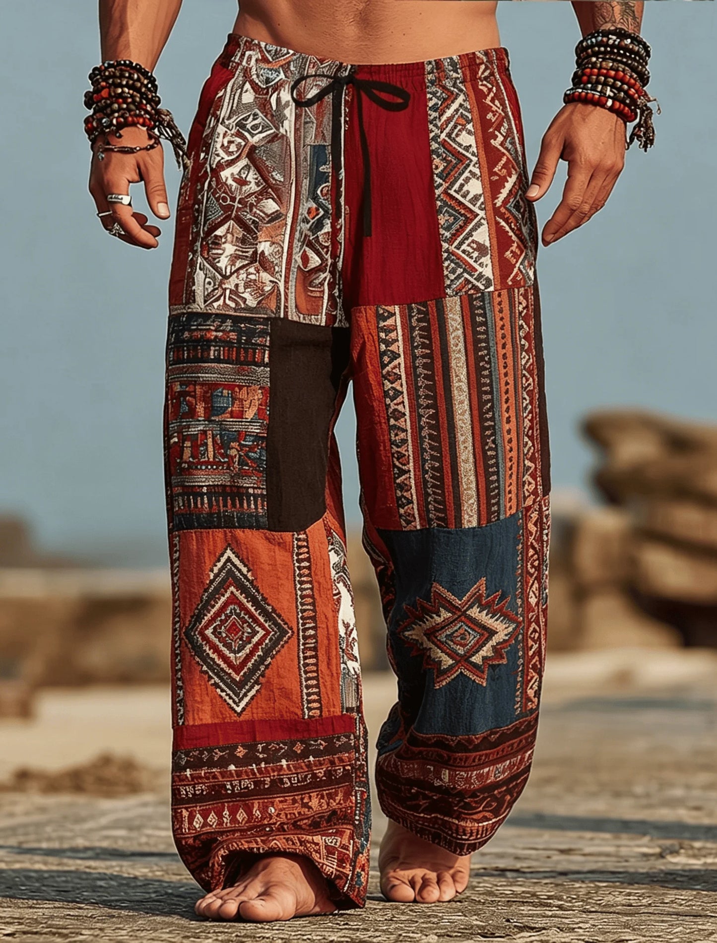 Männer Hose mit Kordelzug Freizeithose Pumphosen Pluderhosen Jogger Jogginghose